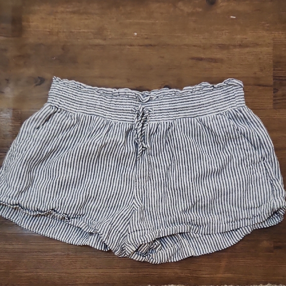 a new day Pants - a new day Blue and White Striped High Waist Shorts